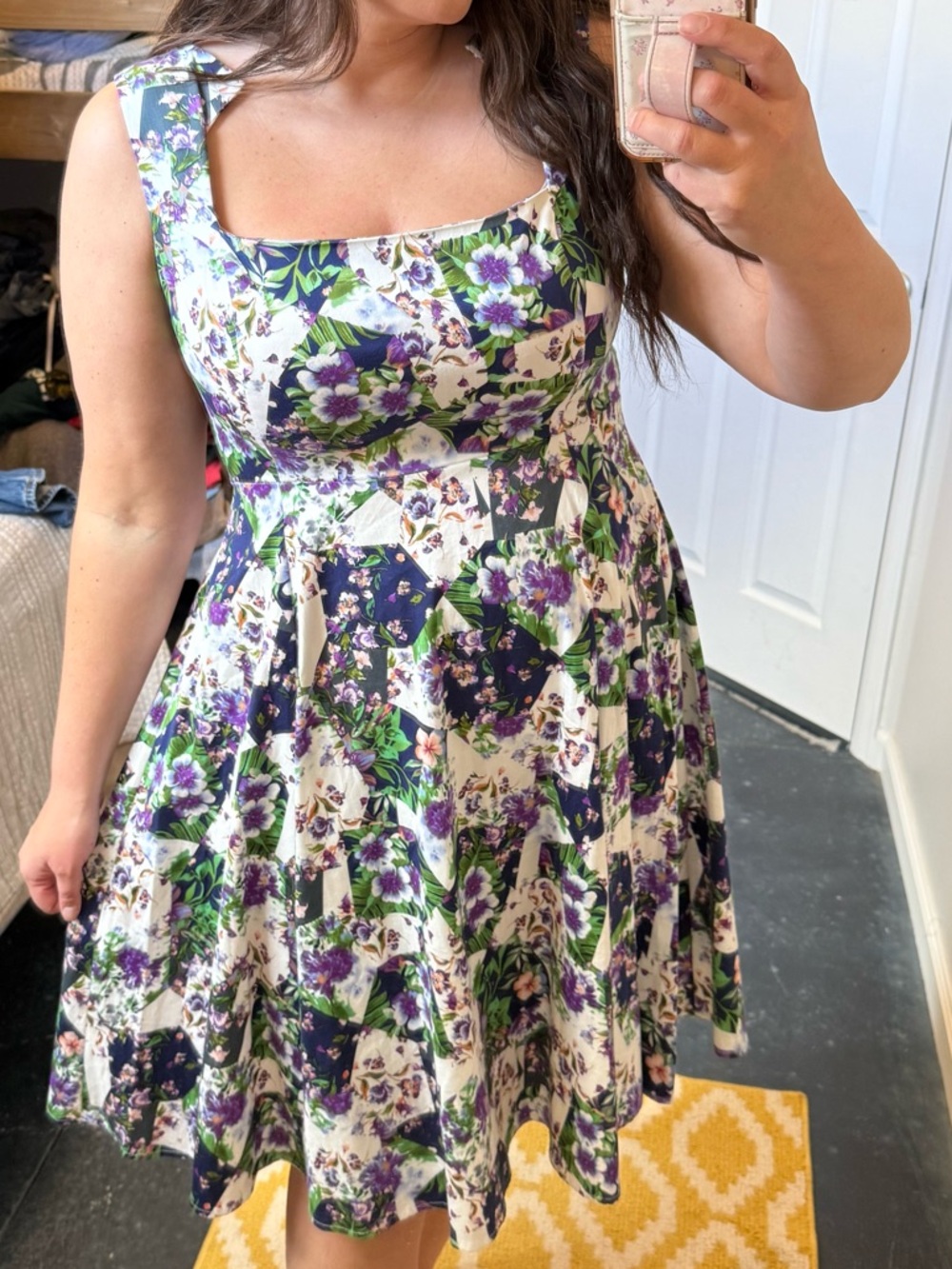 ModCloth floral retro Midi Dress